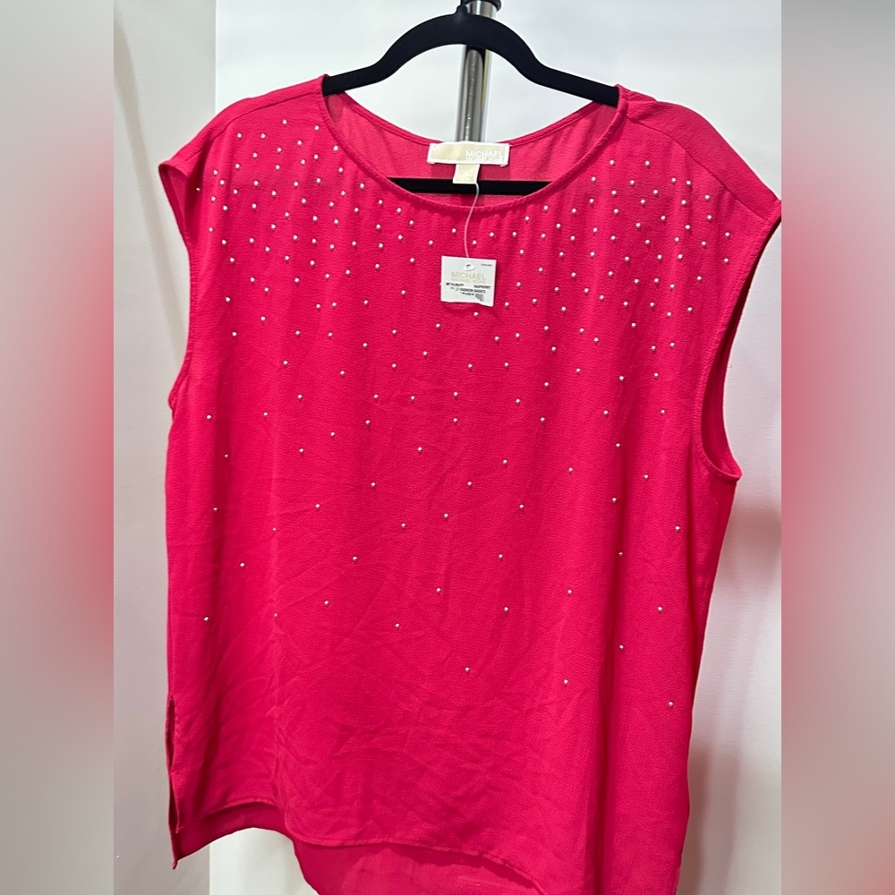 Michael Kors Sleeveless Blouse Shirt Top, New Size Large